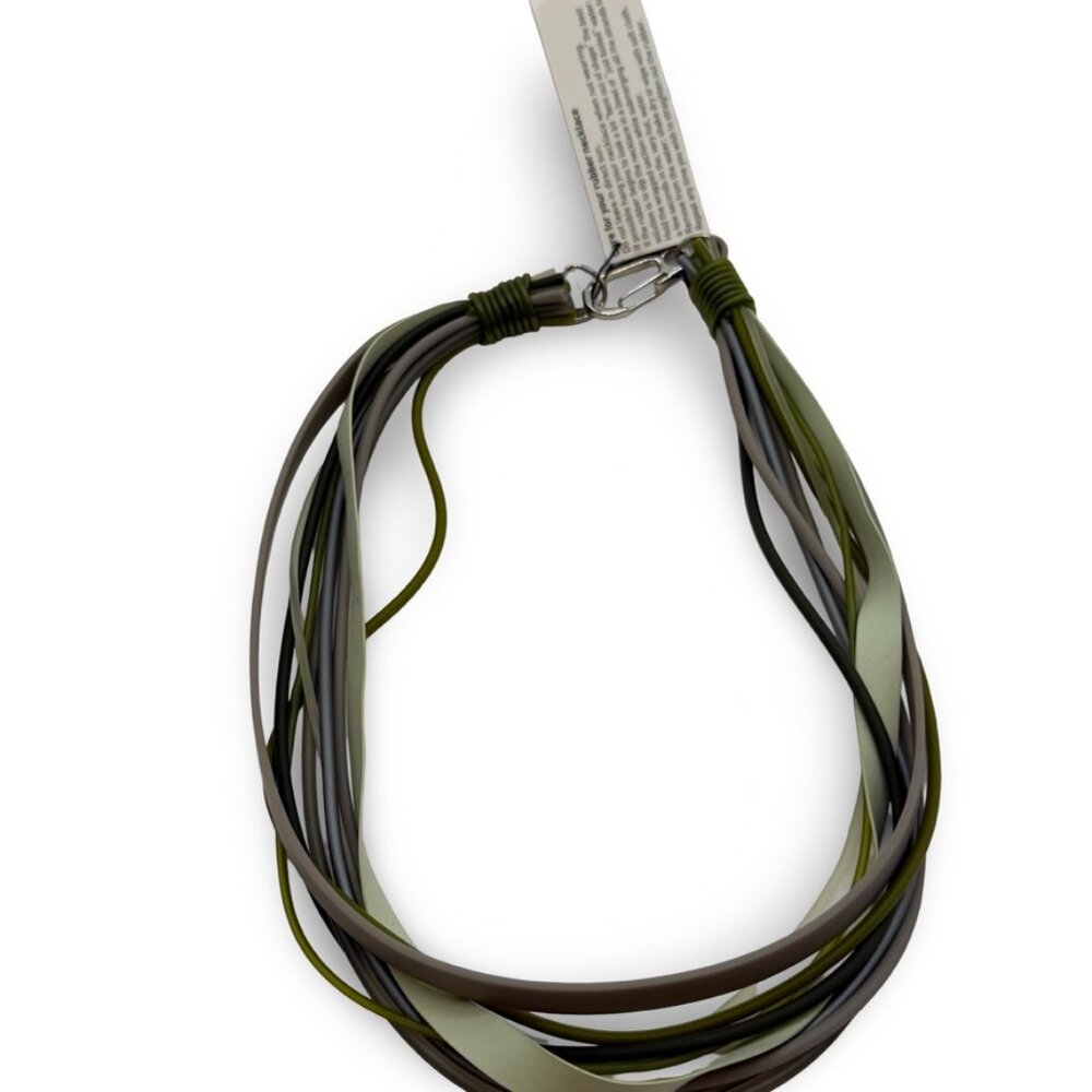 Frank Ideas Green Rubber Necklace NWT - Picture 4 of 10